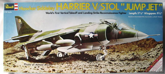 Revell 1/32 Siddeley Hawker Harrier - RAF or US Marines VMA-513, H194 plastic model kit